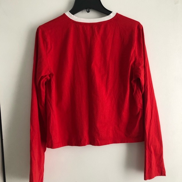 NEW CALVIN KLEIN red long sleeve graphic tee - Picture 2 of 3
